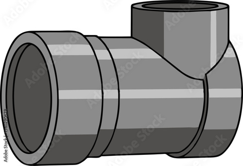 Grey PVC Pipe Elbow Fitting: Ninety Degree Angle