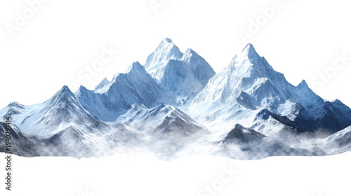 Wallpaper Mural snowy mountain landscape with soft on white background Torontodigital.ca