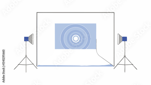 Photography Studio Setup with Cyclorama and Lighting