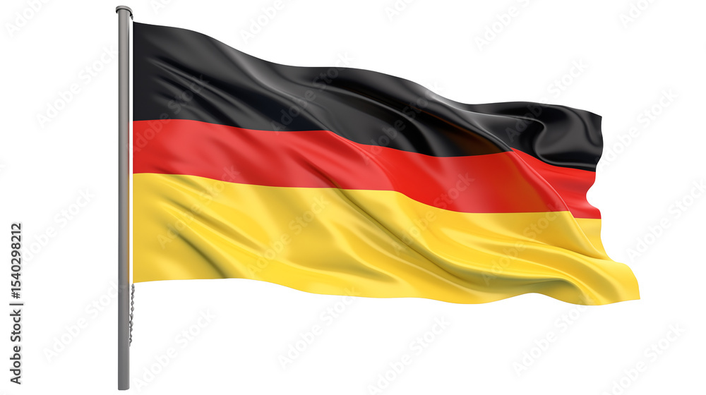 Naklejka premium German Flag Waving Proudly Black Red Gold National Symbol Patriotism