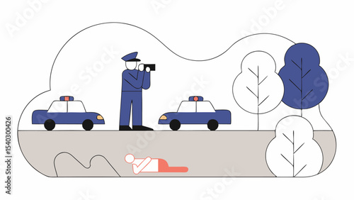 Police Investigating Crime Scene