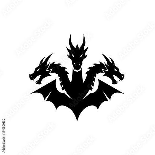Three-Headed Dragon (Hydra) Silhouette