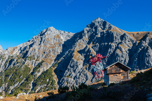 on the way to lake lunersee in the austrian alps