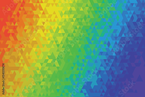 Colorful abstract design with geometric shapes and lines in red green blue yellow cyan and magenta