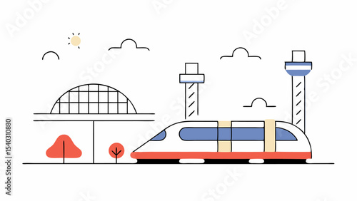 Modern High-Speed Train at the Station