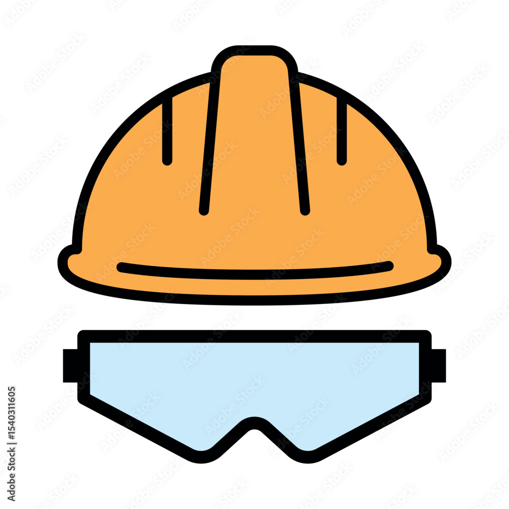 Construction safety helmet sign symbol vector flat icon Construction safety helmet sign symbol vector flat icon