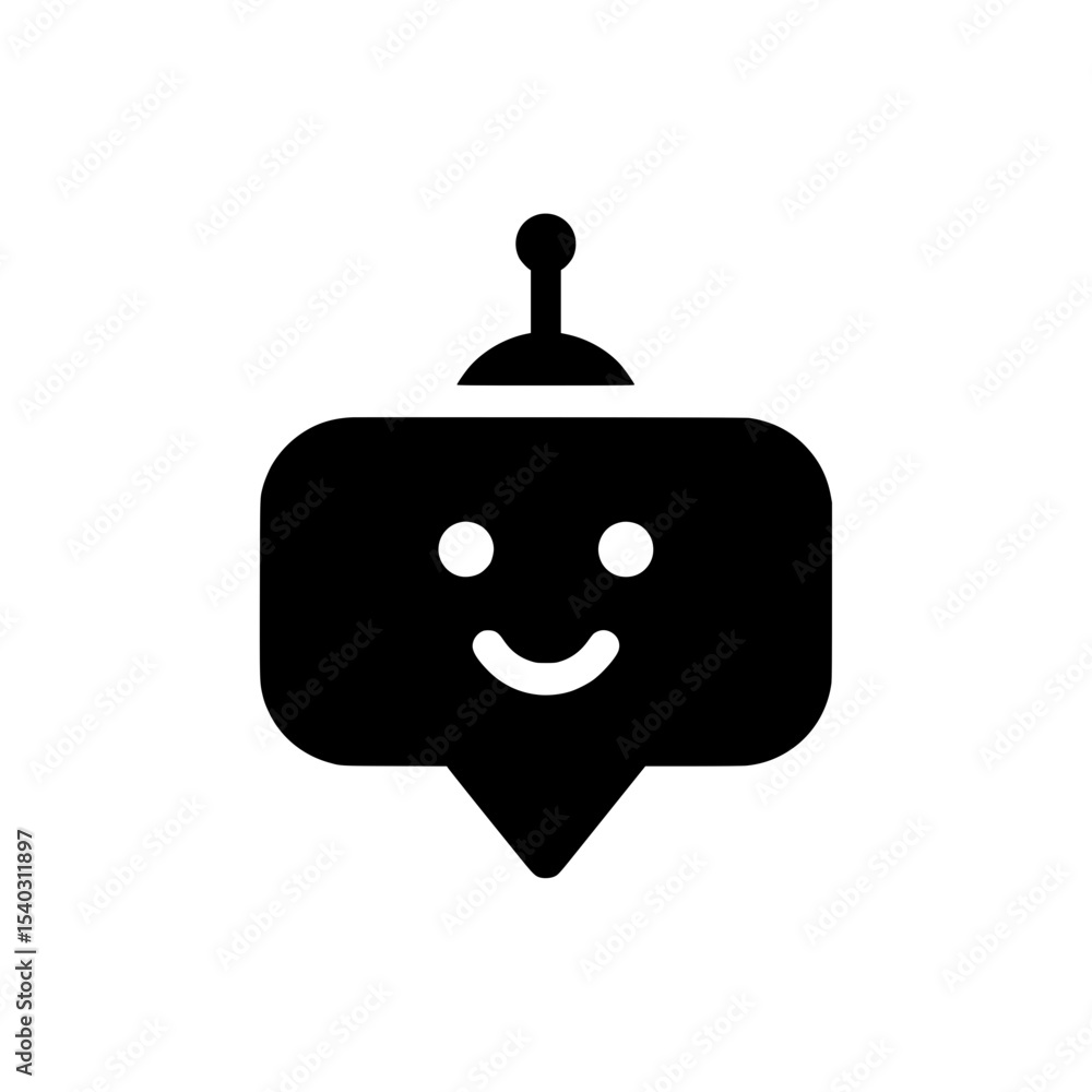Obraz premium Friendly Chatbot Icon: Digital AI Assistant