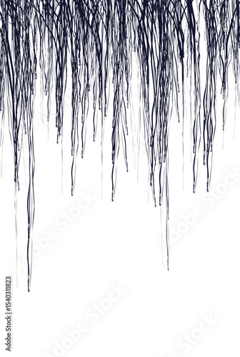 Abstract black lines, thin, uneven, different lengths