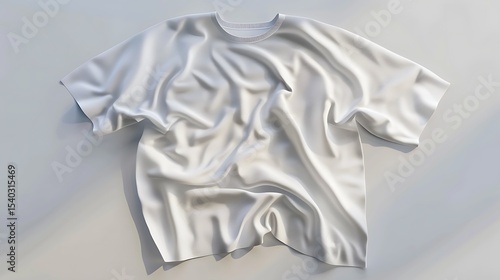 A white t-shirt with soft folds and subtle creases.
