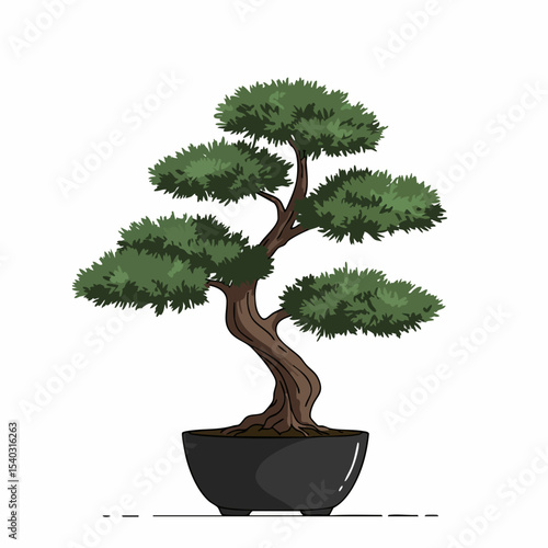 Vibrant Bonsai Tree in a Stylish Pot