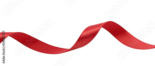 Elegant red ribbon flowing gracefully, perfect for decoration or gift wrapping, adding touch of sophistication to any occasion