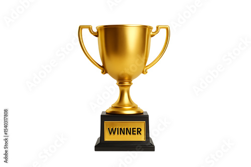 Winner Golden Trophy isolated on transparent background