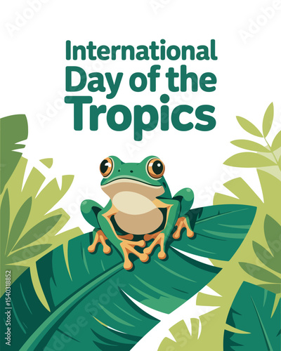 International Day of the Tropics Frog Jungle Nature Awareness Poster
