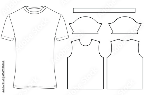 Basic half sleeve T shirt   vector illustration template design	

