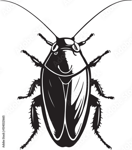Cockroach silhouette vector art illustration