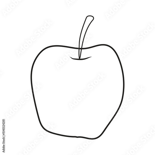 Simple Apple Outline Vector | Black and White Apple Clipart for Coloring, Design & Education