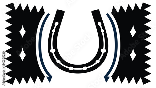 horseshoe silhouette vector illustration. solid vector icon for horseshoe isolated on a transparent background