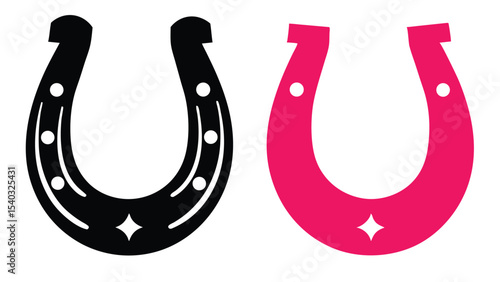 Horseshoe glyph line icon set. Horseshoes icon Vector graphics, editable stroke outline silhouette