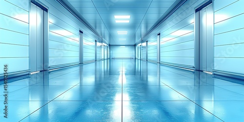 blue corridor in airport