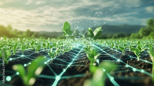 Smart Farming Innovative Agriculture Technology Connecting Seedlings through Digital Network