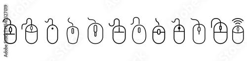 Computer mouse icon vector set. PC mouse illustration sign collection. mouse symbol. device web icons.