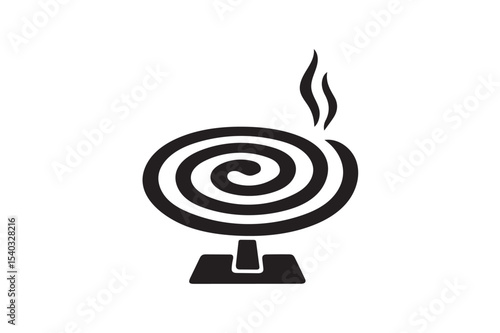 Mosquito coil icon silhouette on white background.
