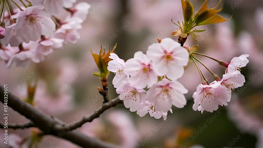 Close Up Shot Of Cherry Blossom Flowers On Tree Branches With Soft Pink Petals In Spring Close Up Shot Of Cherry Blossom Flowers On Tree Branches With Soft Pink Petals In Spring