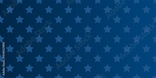 Star pattern on blue gradient background template. America 4th of July Memorial or Independence day theme wallpaper.	