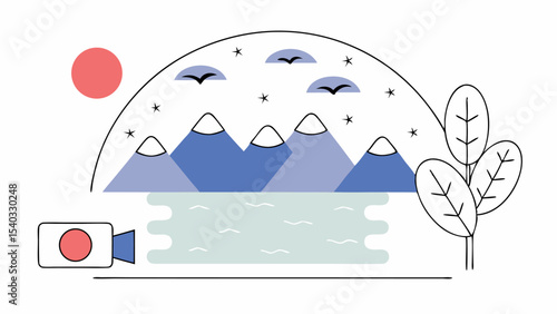 Serene Mountain Lake Landscape