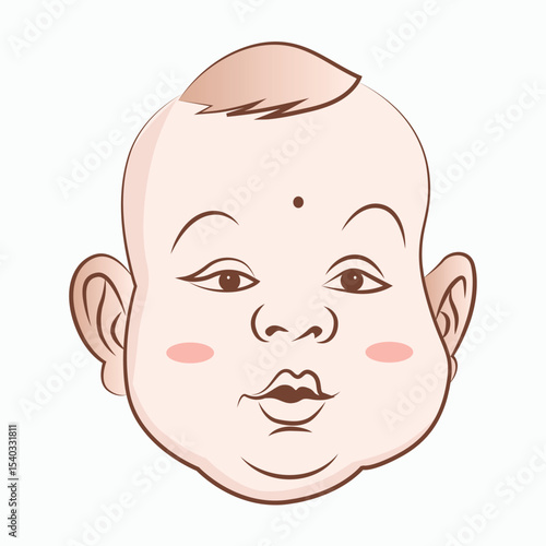 Cute Baby Face Illustration art