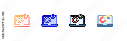 User Engagement icon set multiple style collection