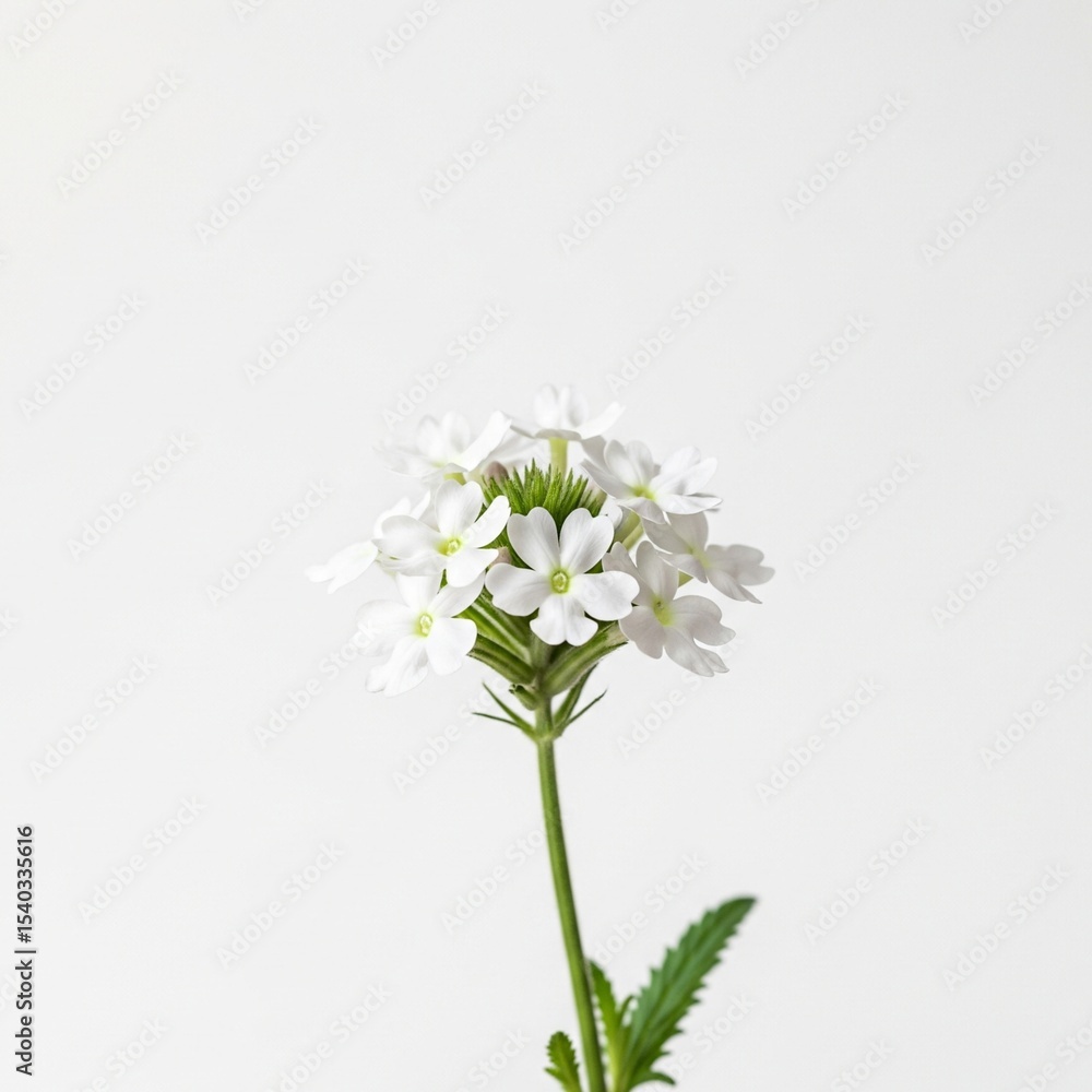 Fototapeta premium Beautiful Light White Verbena Studio Shot