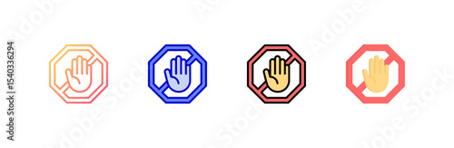 Ad Blocker icon set multiple style collection