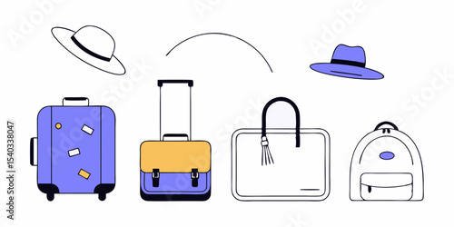 Travel Collection Personal Items Belongings Journey Adventure Packing Trip Luggage Accessories