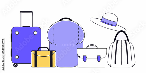 Travel Gear and Personal Belongings Ready for Adventure A Collection of Essential Items for the Journey