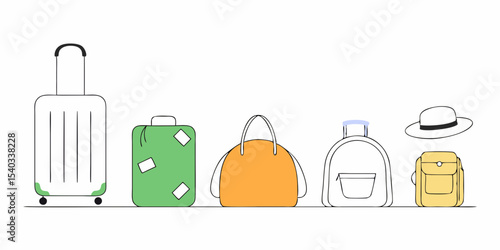 Travel essentials and personal belongings gathered for a journey showcasing adventure preparedness