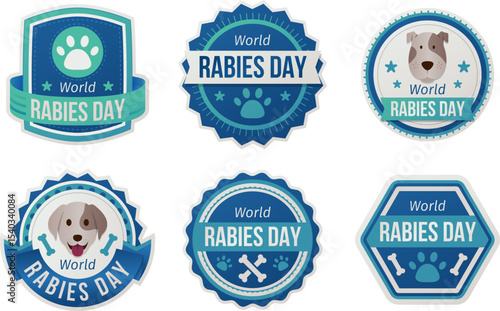 World Rabies Day Awareness Badges and Designs
