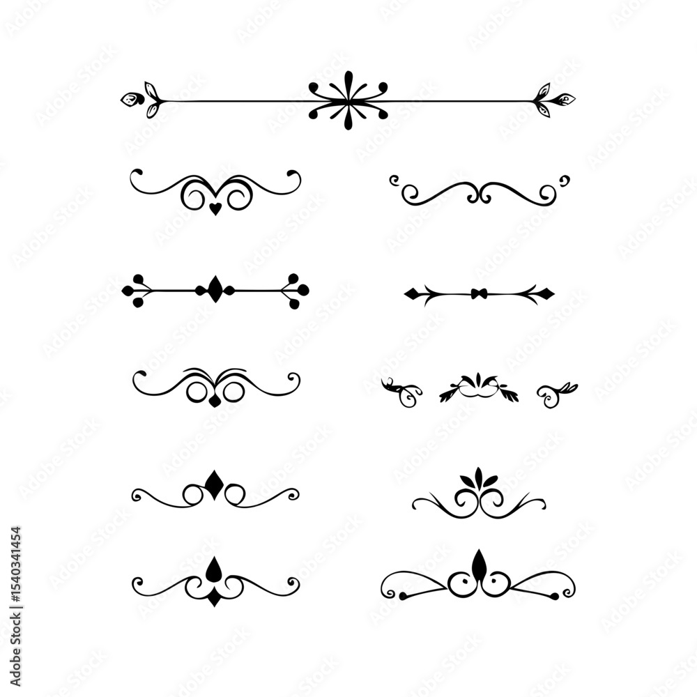 text dividers doodle set. Wedding decorative elements. Divider ornament, borders, floral, vintage line separators. Hand drawn vector illustration isolated on white background. Set page dividers.
text dividers doodle set. Wedding decorative elements. Divider ornament, borders, floral, vintage line separators. Hand drawn vector illustration isolated on white background. Set page dividers.