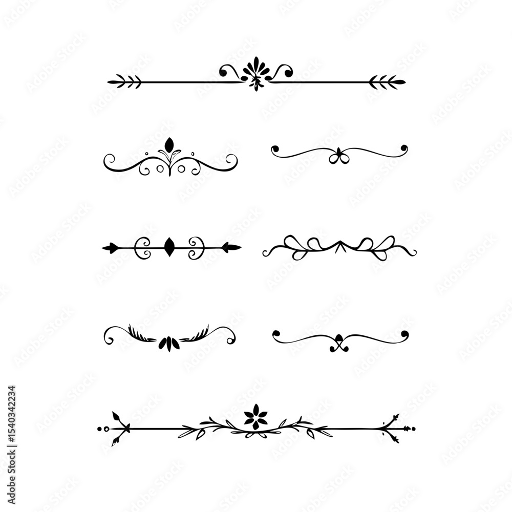 text dividers doodle set. Wedding decorative elements. Divider ornament, borders, floral, vintage line separators. Hand drawn vector illustration isolated on white background. Set page dividers.
text dividers doodle set. Wedding decorative elements. Divider ornament, borders, floral, vintage line separators. Hand drawn vector illustration isolated on white background. Set page dividers.