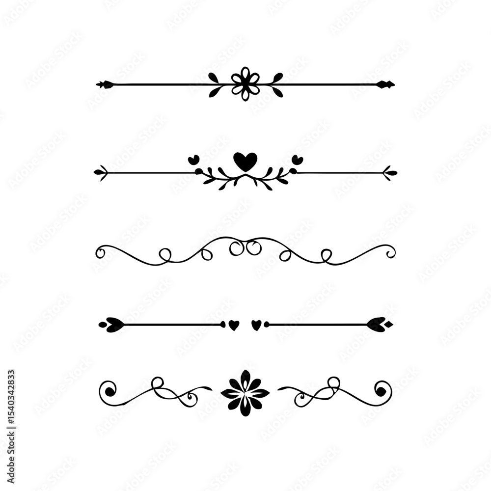 text dividers doodle set. Wedding decorative elements. Divider ornament, borders, floral, vintage line separators. Hand drawn vector illustration isolated on white background. Set page dividers.
text dividers doodle set. Wedding decorative elements. Divider ornament, borders, floral, vintage line separators. Hand drawn vector illustration isolated on white background. Set page dividers.