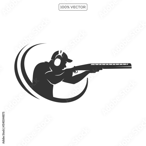 Trap shooting logo design vector illustration