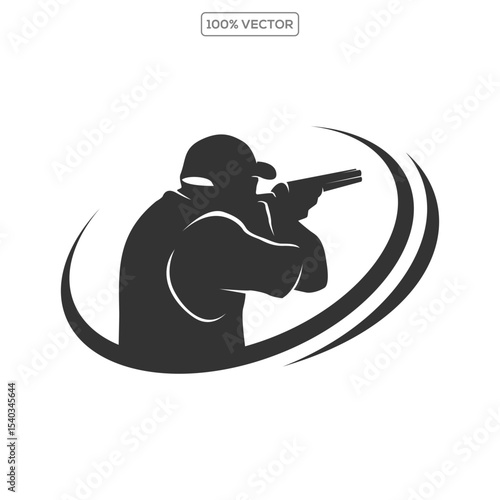 Trap shooting logo design vector illustration element