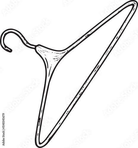 A black-and-white sketch of wooden hangers, designed for organizing and airing clothes, ideal for laundry and home storage solutions