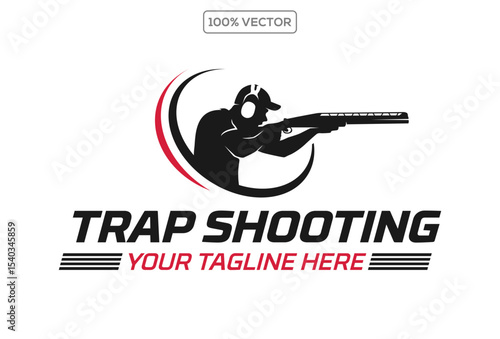 Trap shooting logo design vector illustration icon