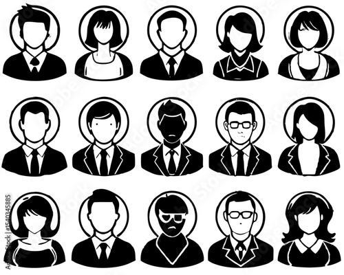 Business People Avatar Icon Set in Vector Style