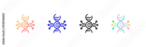 Biotechnology icon set multiple style collection