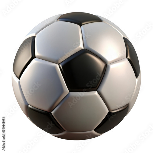 3d realistic soccer ball isolated on transparent background