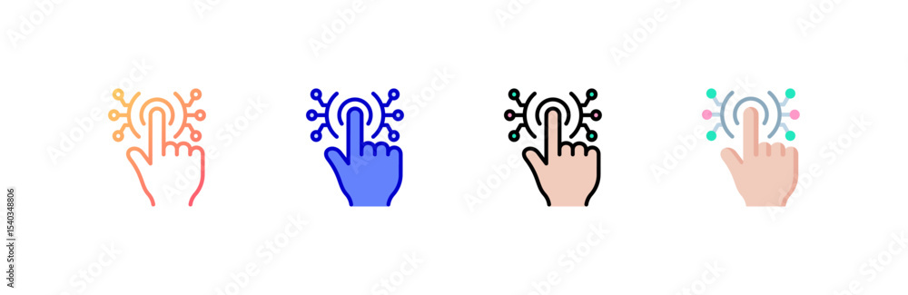 Obraz premium Interactive icon set multiple style collection