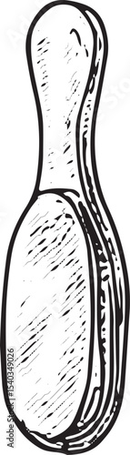 A black-and-white sketch of a scrub brush with sturdy bristles, designed for stain removal, ideal for laundry and household cleaning tasks