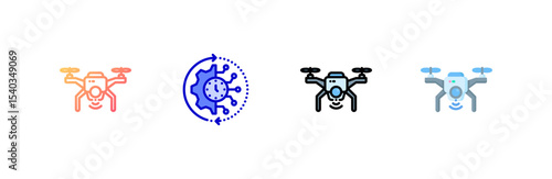 Smart Drone icon set multiple style collection